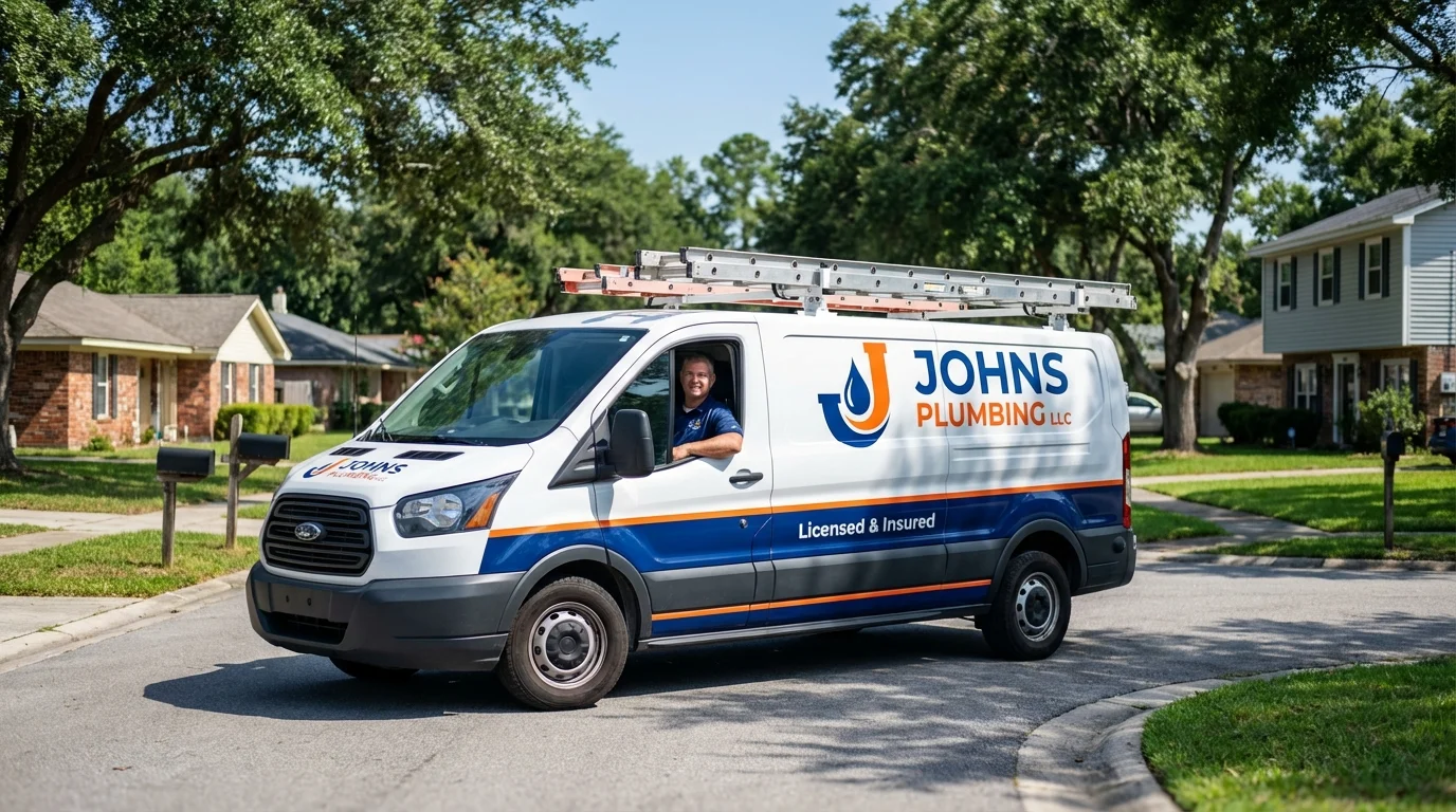 Johns Plumbing LLC service van in Floral City, FL