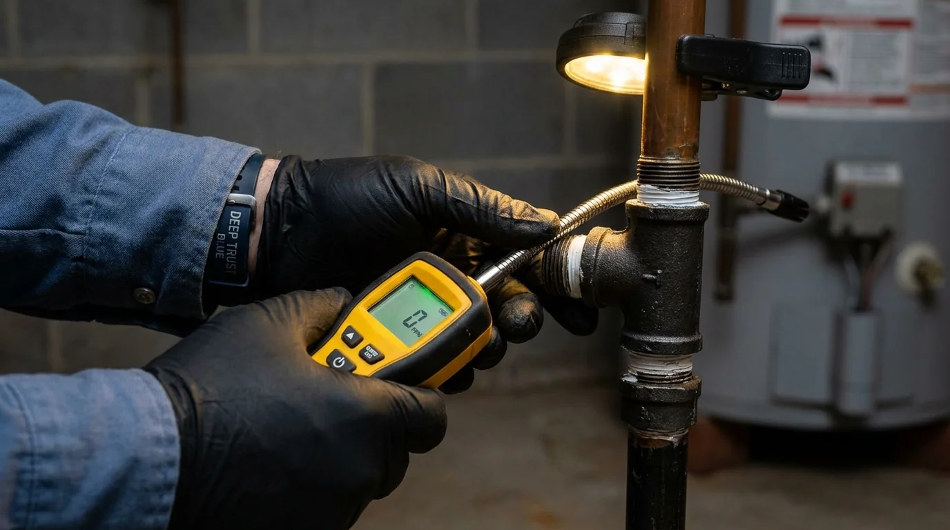 Gas leak detection with electronic sniffer by Johns Plumbing LLC in Floral City