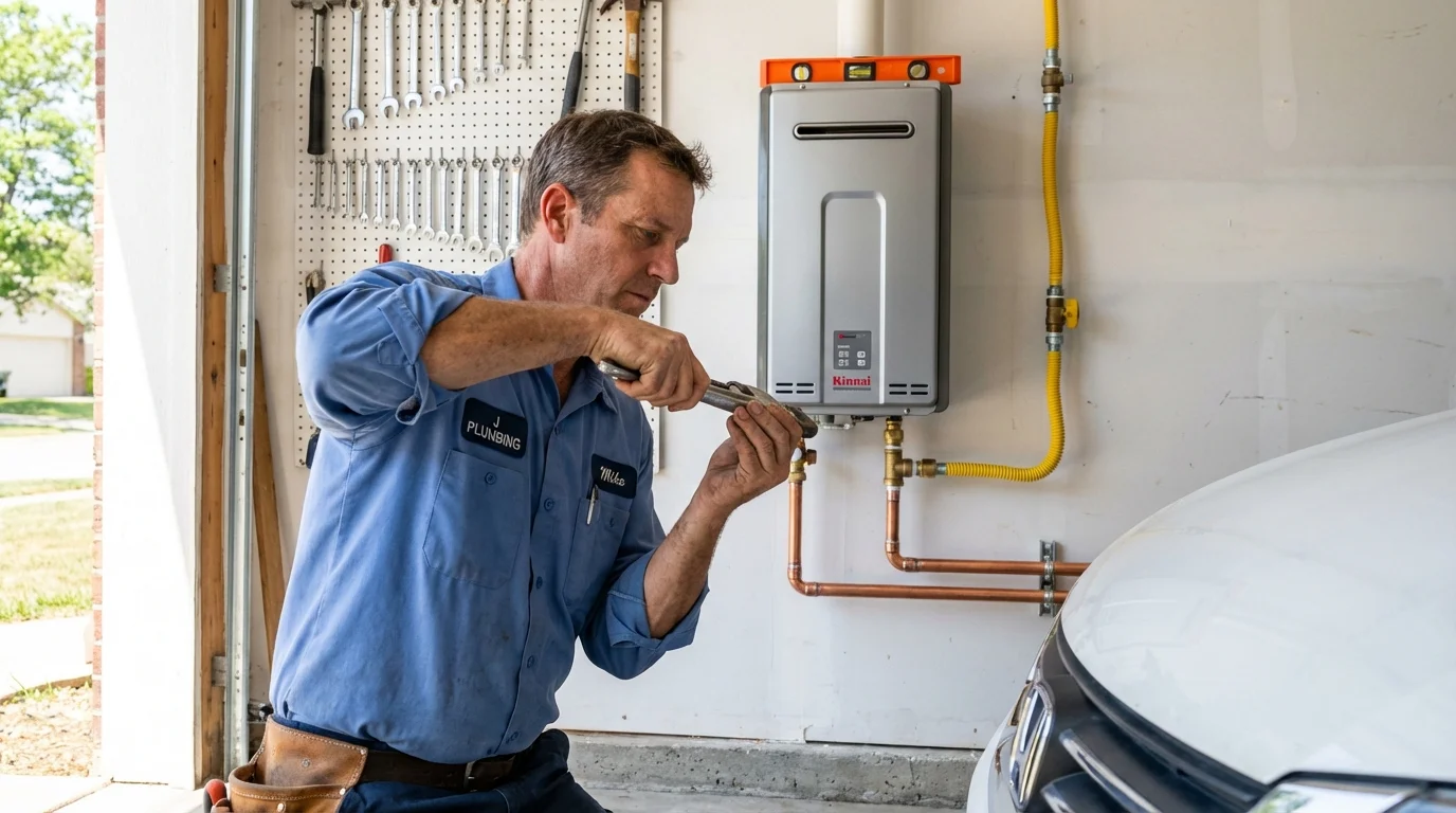 Tankless water heater installation by a Johns Plumbing LLC plumber in Floral City